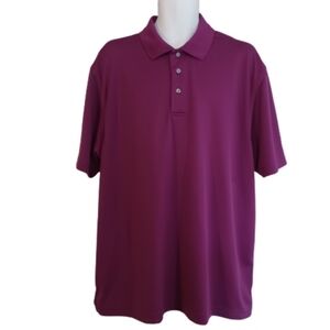 PGA TOUR Airflux Men's Purple Short Sleeve Polyester Mesh Polo Shirt Top XXL